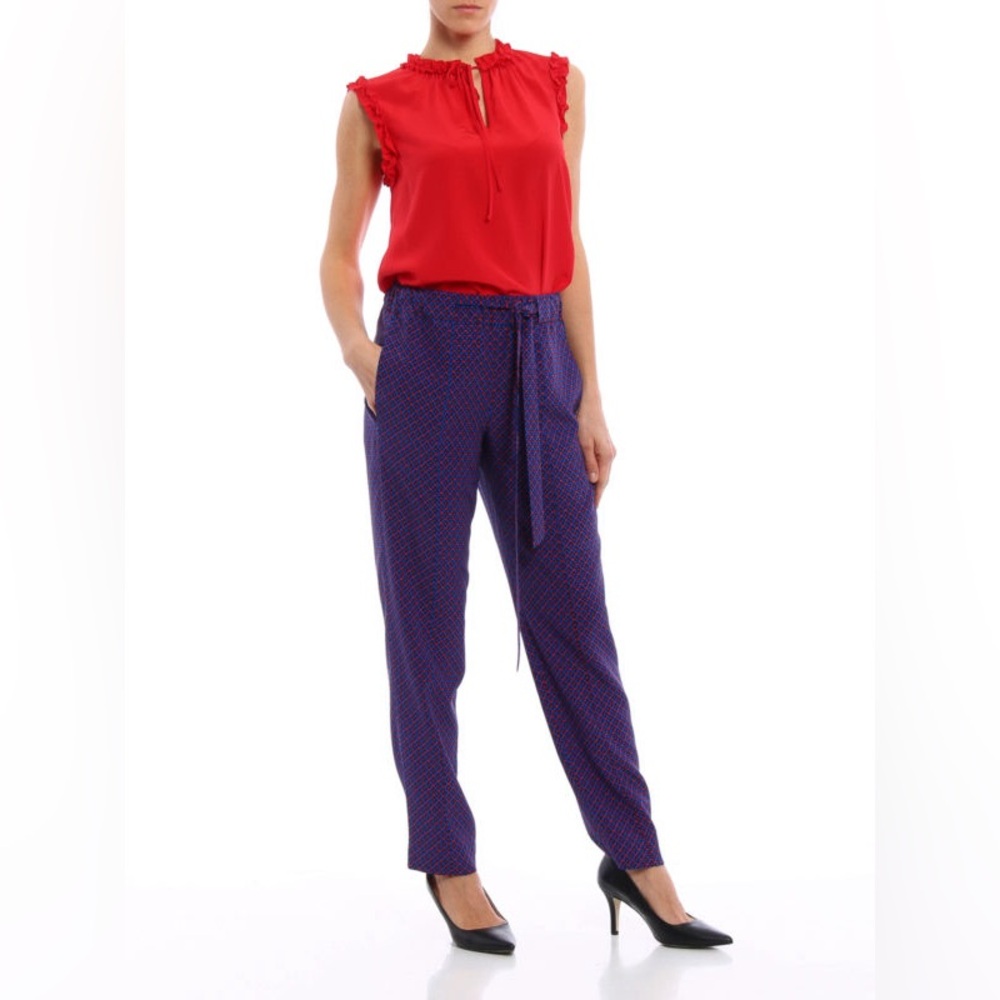 Tory Burch Women's Talia Two-Tone Silk Pull On Trousers‎ Sz Small?